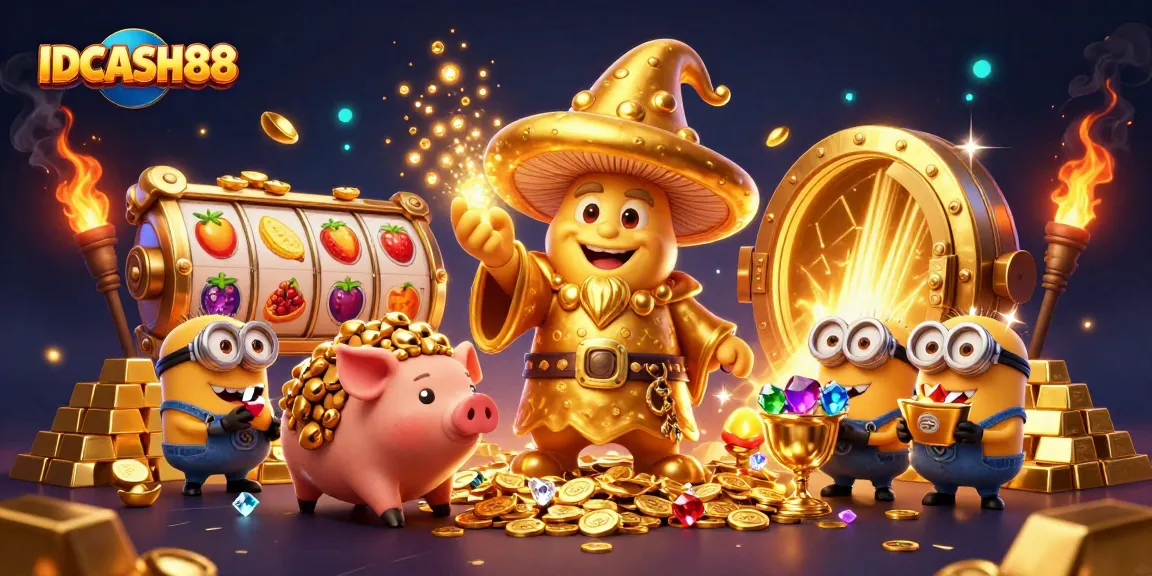 Play thrilling slots at IDCASH88 with engaging 3D wizards and treasure-filled scenes.