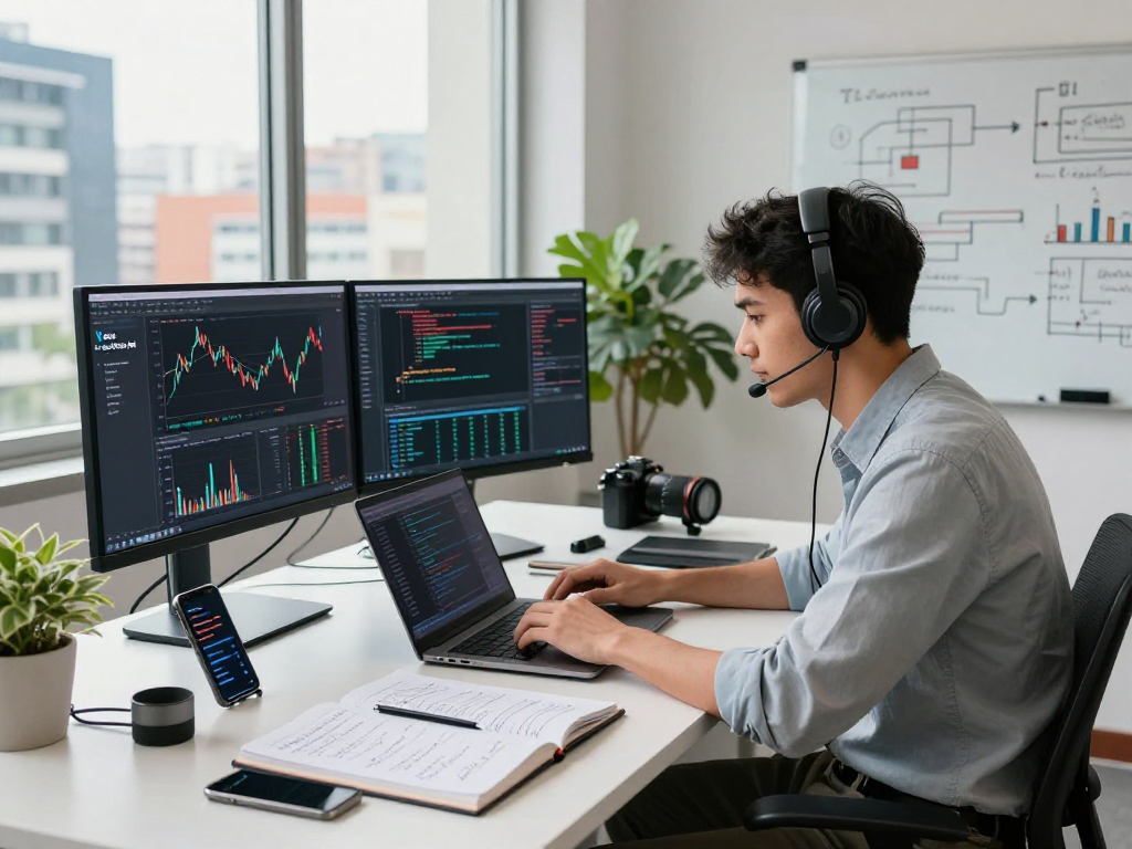 Real-time stock market analysis using India stock WebSocket API in a modern coding workspace.