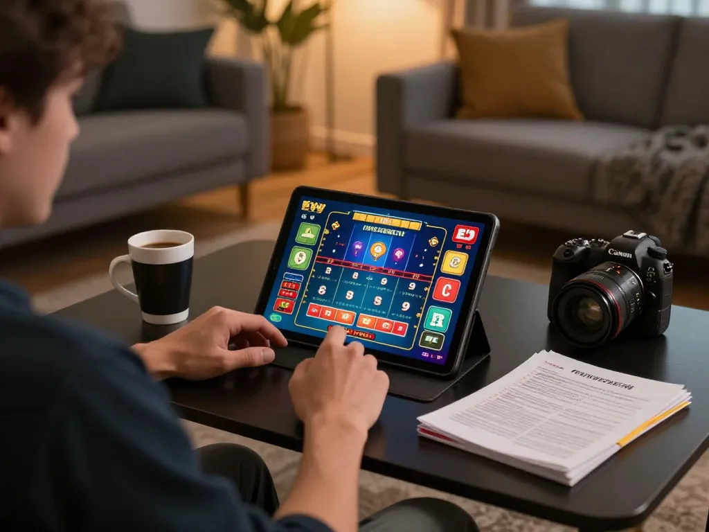 Experience thrilling gameplay at 888vnd with a player engaged in online casino betting from home.