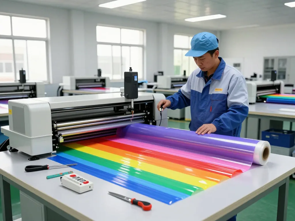 Bóc ép plastic hưng yên in action with skilled worker operating machinery in a clean environment.