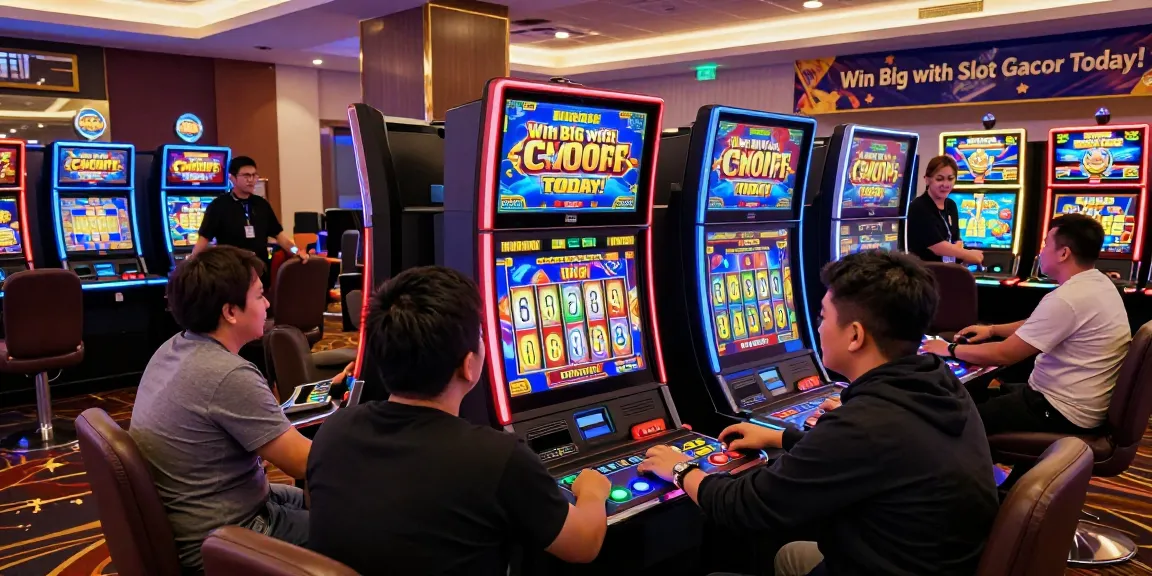 Players enjoying slot gacor games at a modern online casino, highlighting vibrant graphics and exciting gameplay.