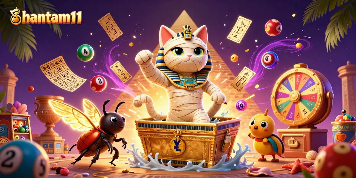 Experience the excitement of hantam11 with a thrilling online gaming scene featuring a mummy cat and gold elements.