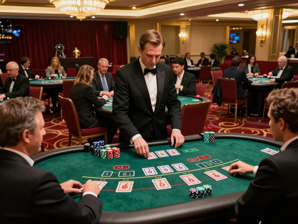 C168 players engaged in a thrilling blackjack game at a luxurious casino.