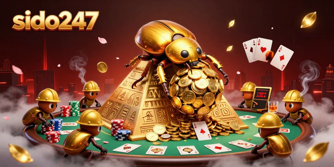 Engage with sido247's vibrant casino world featuring beetles and golden coins
