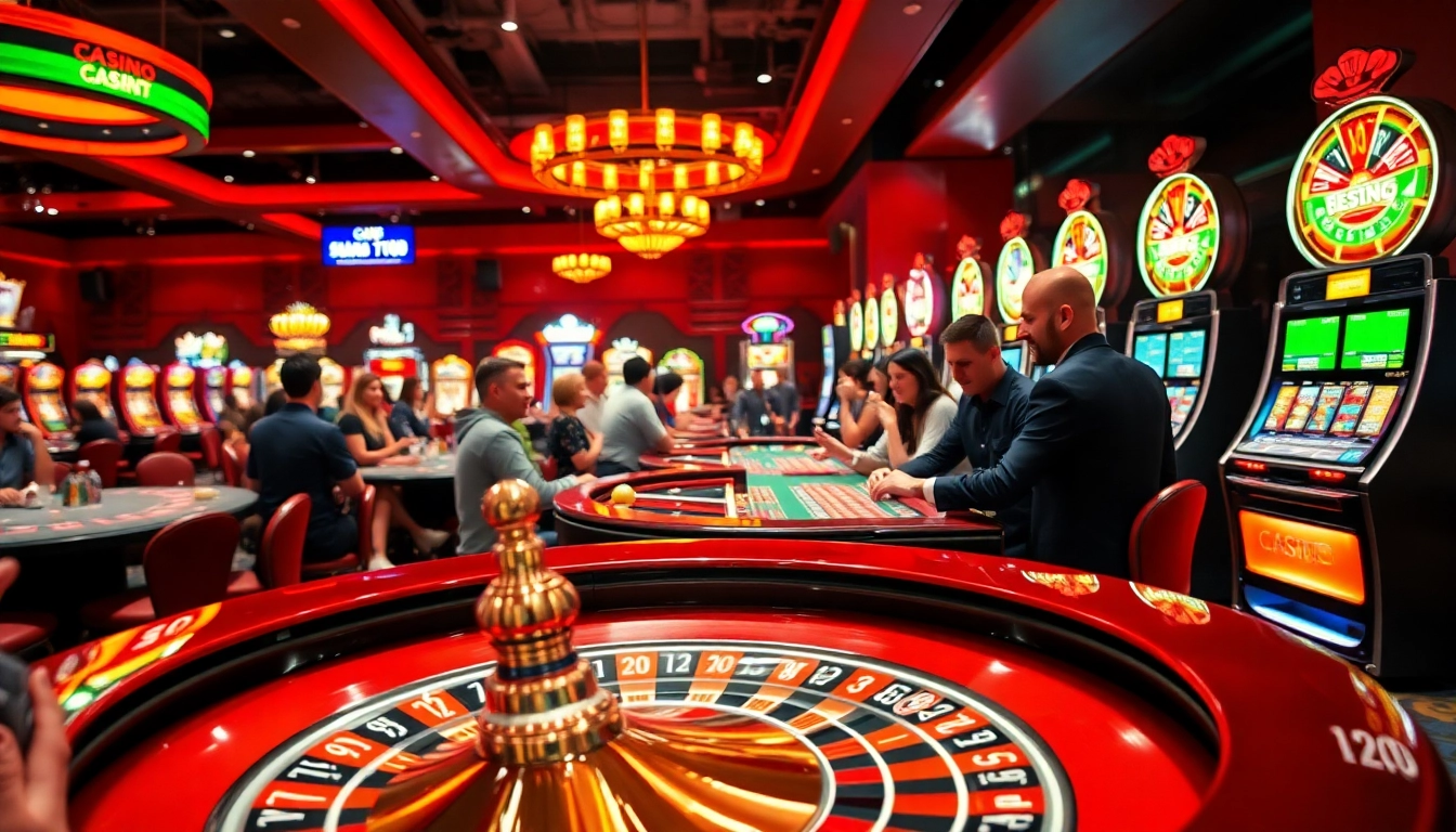 Players enjoying different games at a Non gamstop Casino Uk, showcasing an exciting casino atmosphere.