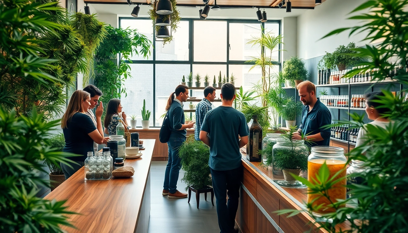Experience the ambiance of the Best Cannabis Club Lloret de Mar with friendly patrons and lush plants.