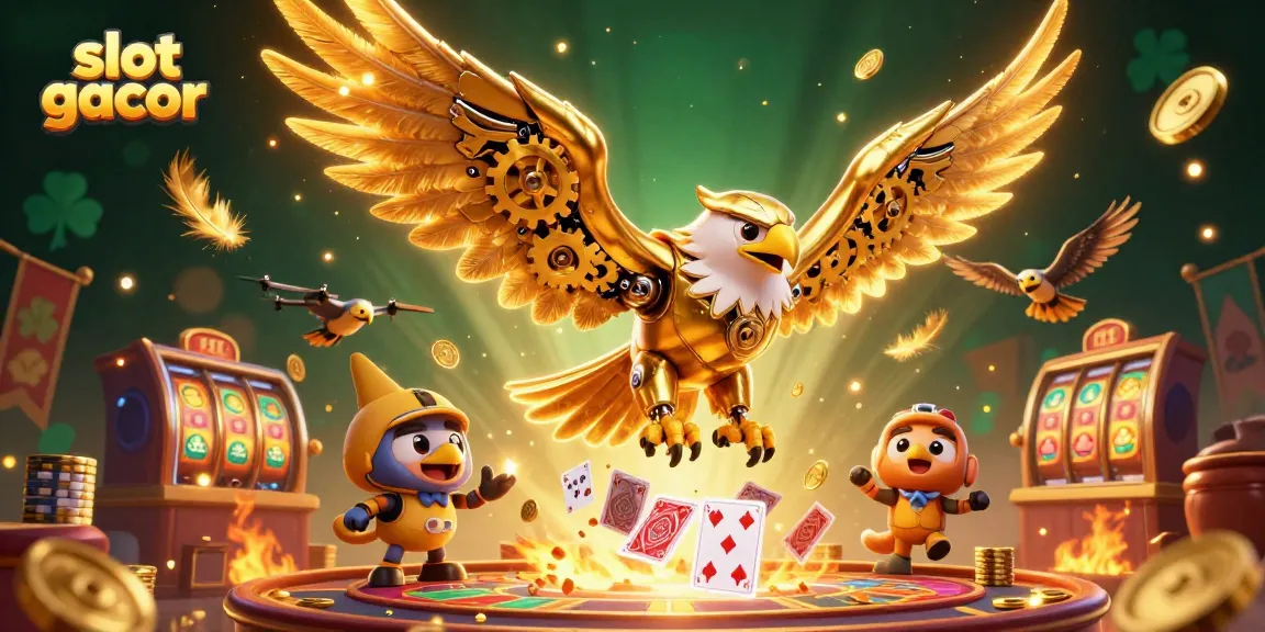 Engage with slot gacor adventures surrounded by vibrant coins and immersive casino elements.