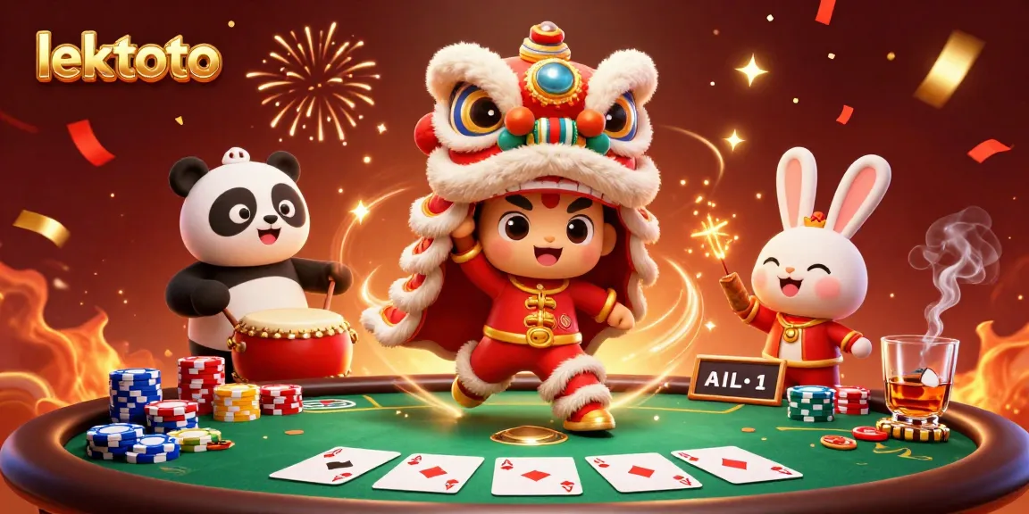Experience the excitement of lektoto with a vibrant 3D cartoon casino celebration scene.