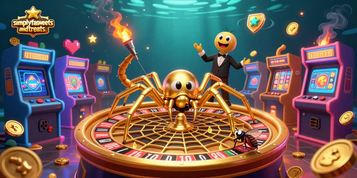 Place bets at simplyfabsweetsandtreats in a vibrant 3D casino scene filled with colorful gameplay elements.