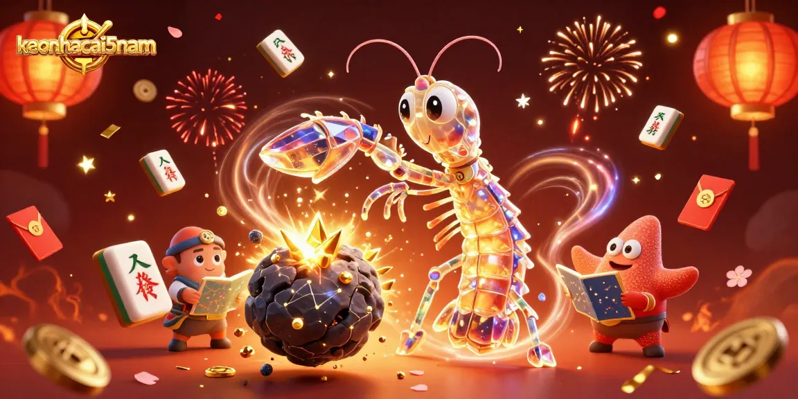 Engage in thrilling action with keonhacai5nam as the mantis shrimp bursts through an asteroid showering coins.