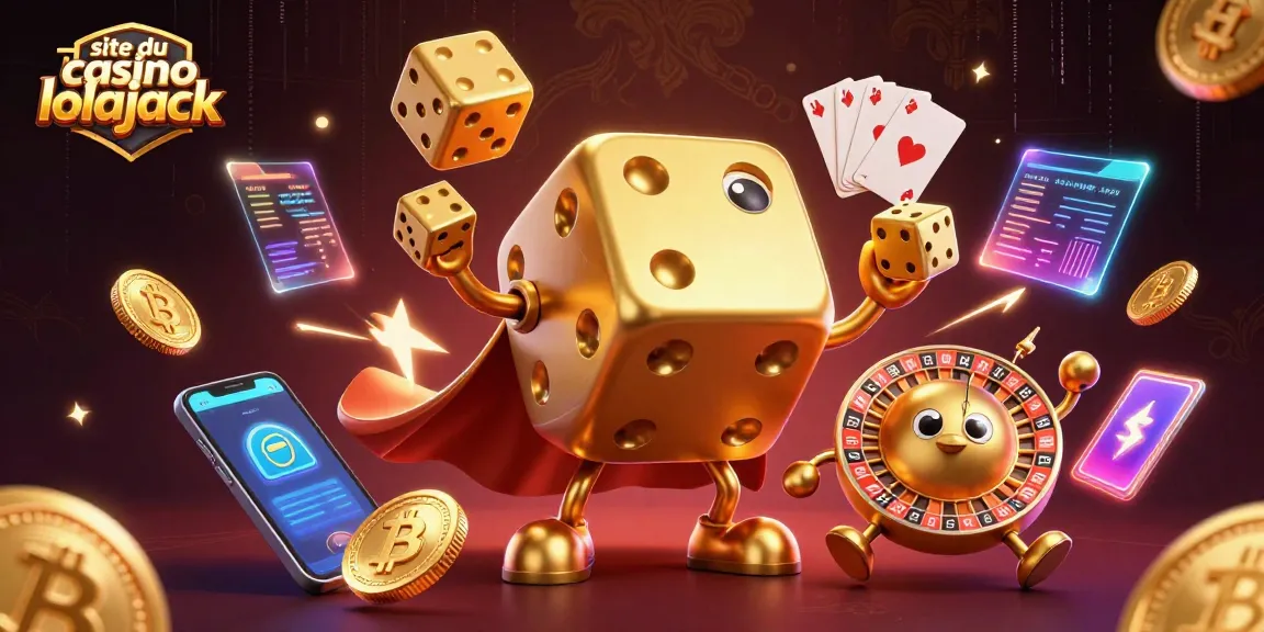 Engage with the thrilling site du casino lolajack featuring a vibrant digital casino scene with exciting characters.