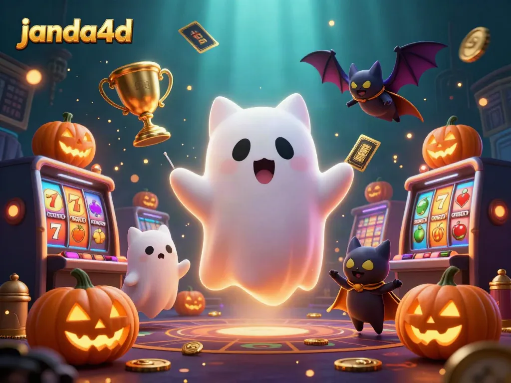 Menangkan permainan janda4d dengan karakter kucing hantu dan suasana kasino yang menakutkan
