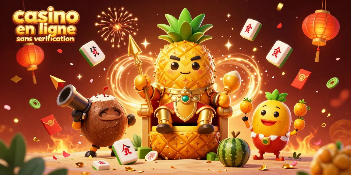 Jouer au casino en ligne sans vérification avec le roi ananas en scène animée